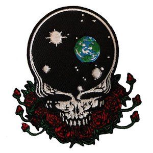 Grateful Dead Patch Skull & Roses Embroidered Iron On Sew Steal Your Universe